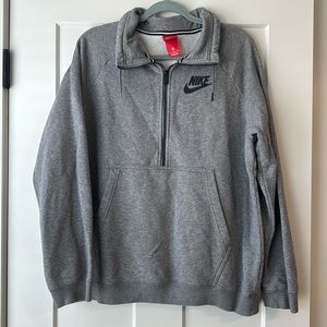 Grey Nike Quarter Zip Sweatshirt, Size XL